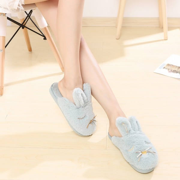 New Cartoon Rabbit Ears Plush Home Slippers  Nhpe415584