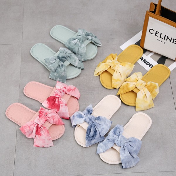 New Simple Fabric Bow Home Slippers  Nhpe415589