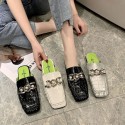 Fashion Korean Big Pearl Flat Square Half Slippers Nhpe415590