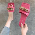 Fashion Simple Flat Thick Chain Buckle Sandals Nhpe415592