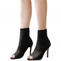 Fish Mouth Highheeled Knit Boots Nhso397133