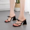 Triangle Highheeled Bowknot Flip Flops Nhso397137