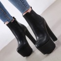 Water Platform Thick Highheel Side Zipper Short Boots Nhso405454