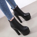 Water Platform Thick Highheel Side Zipper Short Boots Nhso405454