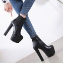 Water Platform Thick Highheel Side Zipper Short Boots Nhso405454