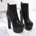 Water Platform Thick Highheel Side Zipper Short Boots Nhso405454