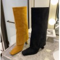 Square Toe Stiletto High Heel Suede High Sleeve Boots Nhso405458