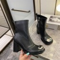 Thick Highheeled Round Toe Metal Short Boots Nhso405459