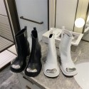 Thick Highheeled Round Toe Metal Short Boots Nhso405459