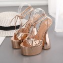 Thick Heels High Heels Strappy Sandals Nhso405469