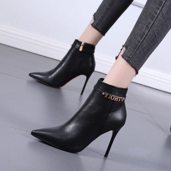 Fashion Pointed Toe High Heel Side Zipper Martin Ankle Boots Nhso410164