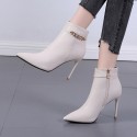 Fashion Pointed Toe High Heel Side Zipper Martin Ankle Boots Nhso410164