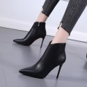 Pointed Toe Stiletto High Heel Side Zipper Short Boots Nhso410172