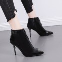 Pointed Front Zipper Stiletto Boots Nhso410177