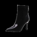 Pointed Toe High Heel Shiny Short Boots Nhso410451