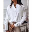 Fashion Solid Color Lapel Longsleeved Shirt Nhuo414700