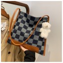 Korean Casual Plaid Denim Oneshoulder Messenger Bag Nhwh407219