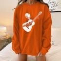 Halloween Skull Guitar Printed Round Neck Longsleeved Sweater  Nhwu413181