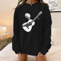 Halloween Skull Guitar Printed Round Neck Longsleeved Sweater  Nhwu413181