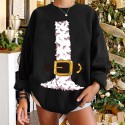 Christmas Snow Belt Printed Round Neck Longsleeved Sweater  Nhwu413184