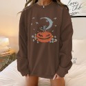 Halloween Pumpkin Printed Round Neck Longsleeved Sweater  Nhwu413186