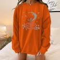 Halloween Pumpkin Printed Round Neck Longsleeved Sweater  Nhwu413186