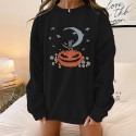 Halloween Pumpkin Printed Round Neck Longsleeved Sweater  Nhwu413186