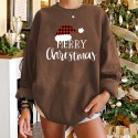 Christmas Hat Letter Printed Round Neck Longsleeved Sweater  Nhwu413190