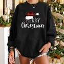 Christmas Hat Letter Printed Round Neck Longsleeved Sweater  Nhwu413190