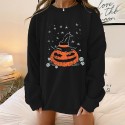 Halloween Pumpkin Printed Round Neck Longsleeved Sweater  Nhwu413191