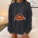 Halloween Pumpkin Printed Round Neck Longsleeved Sweater  Nhwu413191