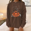 Halloween Pumpkin Printed Round Neck Longsleeved Sweater  Nhwu413191