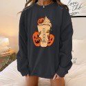 Pumpkin Ice Cream Printed Round Neck Longsleeved Sweater  Nhwu413192