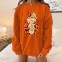 Pumpkin Ice Cream Printed Round Neck Longsleeved Sweater  Nhwu413192