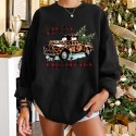 Christmas Tree Leopard Car Printed Round Neck Longsleeved Sweater  Nhwu413193