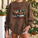 Christmas Tree Leopard Car Printed Round Neck Longsleeved Sweater  Nhwu413193