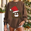 Fashion Christmas Hat Round Neck Printed Longsleeved Sweater Nhwu414781