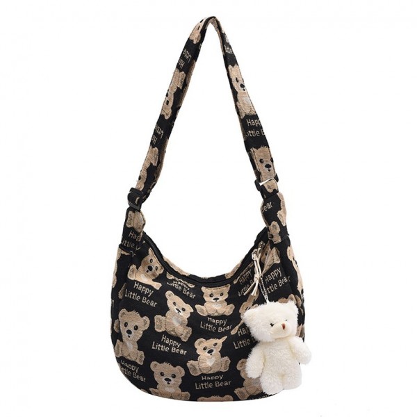 Cartoon Bear Printing Doll Pendnat Shoulder Bag Nhxc412818