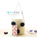 New Threedimensional Cherry Ball Straw Woven One Shoulder Bag Nhxm409036