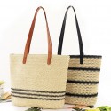 New Fashion Contrast Color Striped Woven Oneshoulder Straw Bag Nhxm409041