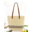 New Fashion Contrast Color Striped Woven Oneshoulder Straw Bag Nhxm409041