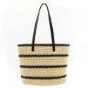 New Fashion Contrast Color Striped Woven Oneshoulder Straw Bag Nhxm409041