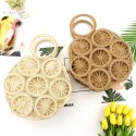 New Vintage Circle Hollow Paper Rope Woven Bag Nhxm409042