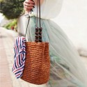 Simple Retro Bead Straw Woven Solid Color Bag Nhxm409044