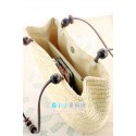 Simple Retro Bead Straw Woven Solid Color Bag Nhxm409044