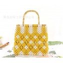 New Vintage Bamboo Straw Woven Contrast Color Bag Nhxm409045