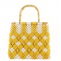 New Vintage Bamboo Straw Woven Contrast Color Bag Nhxm409045