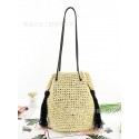 New Fashion Tassel Straw Woven Shoulder Bucket Bag Nhxm409048