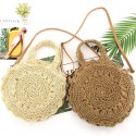 New Casual Round Flower Straw Shoulder Woven Bag Nhxm409049