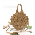 New Casual Round Flower Straw Shoulder Woven Bag Nhxm409049